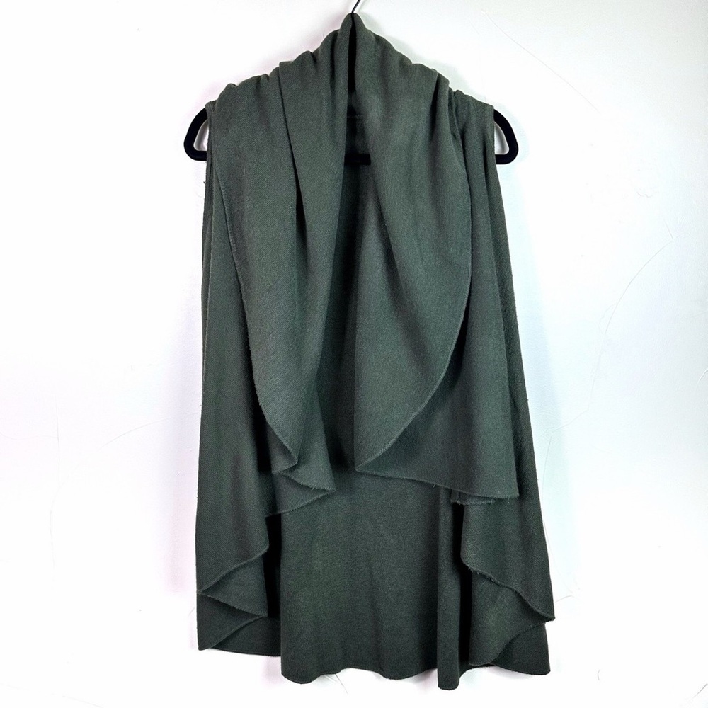 Anthropology Moth Cascade Shawled Vest Cape Forest Green One Size